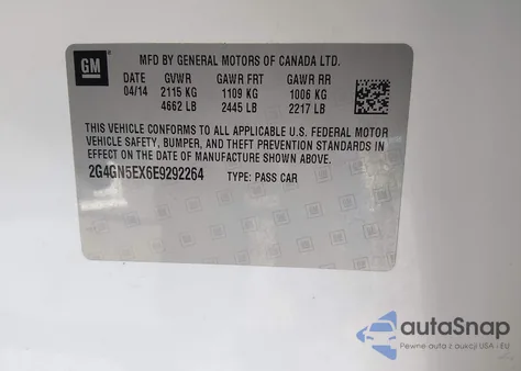 2014 Buick Regal Turbo/E-Assist Premium I from USA, damaged, VIN 2G4GN5EX6E9292264